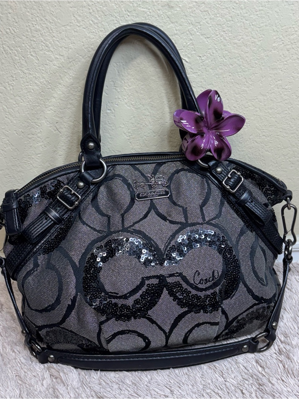 Coach Madison Sequin Op Art Sophia Satchel bag